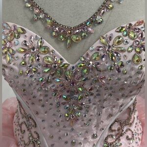 Mary’s Bridals Princess Cotton Candy Pink Embellished Gown with Organza Ruffles